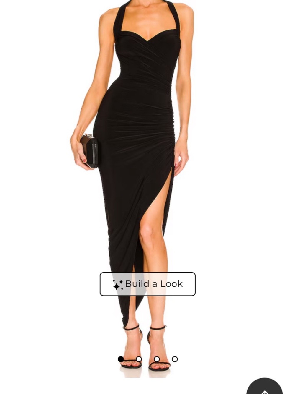Norma Kamali Black Dress with Side Drape